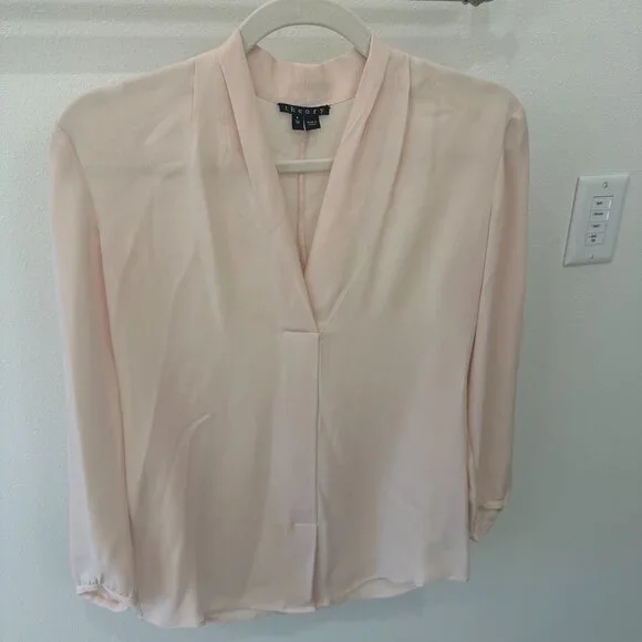 Pink 100% Silk Theory Blouse - Picture 3 of 3